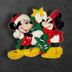 Vintage 1995 Disney Mickey & Minnie Mouse Christmas Magnet Holiday Tree Decor